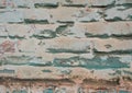 Blue plaster brick wall texture. Old retro building background copy space. Orange stones surface,detailed stone backdrop Royalty Free Stock Photo