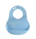 Blue plastic baby bib