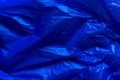 Blue plastic bag texture background. Reuse recycle and environmental conservation. Royalty Free Stock Photo
