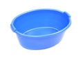 Blue plastic basin, isolated on a white background