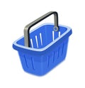 Blue plastic basket for shopping