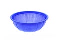 Blue plastic baskets on white background Royalty Free Stock Photo