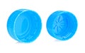 Blue plastic bottle caps Royalty Free Stock Photo