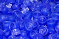 Blue plastic bottle caps Royalty Free Stock Photo