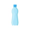 Blue plastic bottle for drinking water. Small container for storage liquids. Flat vector element for promotional poster Royalty Free Stock Photo