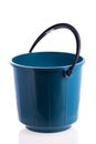 Blue Plastic Bucket For Household Cleaning - On White Background Royalty Free Stock Photo