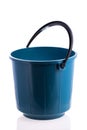 Blue Plastic Bucket For Household Cleaning - On White Background Royalty Free Stock Photo