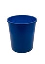 Blue plastic bucket isolated on white with path selection.
