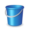 Blue plastic bucket on white background Royalty Free Stock Photo
