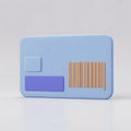 Blue Plastic Card with Barcode Royalty Free Stock Photo