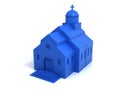 blue plastic church
