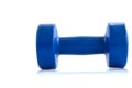 Blue plastic coated dumbells