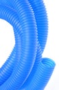Blue plastic corrugated pipe