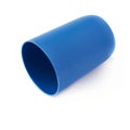 Blue plastic cup isolated over white background Royalty Free Stock Photo
