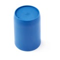 Blue plastic cup isolated over white background Royalty Free Stock Photo