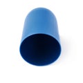 Blue plastic cup isolated over white background Royalty Free Stock Photo