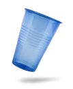 The blue plastic cup isolated on a white background Royalty Free Stock Photo