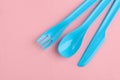 Blue plastic cutlery set