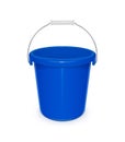 Blue plastic empty bucket with handle for cleaning and housekeeping