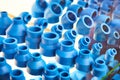Blue plastic fittings for plumbing