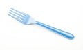 Blue Plastic Fork White Background