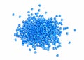 Blue plastic granulate Royalty Free Stock Photo