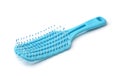 Blue plastic hairbrush Royalty Free Stock Photo