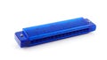 Blue plastic harmonica Royalty Free Stock Photo