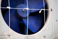 Blue plastic industrial exhaust fan Royalty Free Stock Photo