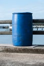 Blue plastic 200 litre Royalty Free Stock Photo