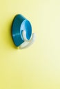 blue plastic old clothes hook for a hanger Royalty Free Stock Photo