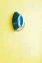 Blue plastic old clothes hook for a hanger Royalty Free Stock Photo