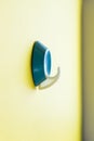 Blue plastic old clothes hook for a hanger Royalty Free Stock Photo