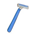 Blue Plastic razor and shaving blade isolated on white background New disposable razor blade Royalty Free Stock Photo