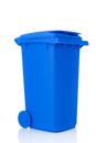 Blue plastic roll container Royalty Free Stock Photo