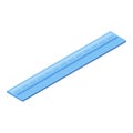 Blue plastic ruler icon, isometric style Royalty Free Stock Photo