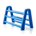 Blue plastic shoe rack organizer: durable, lightweight, and easy to assemble storage solution on transparent background Royalty Free Stock Photo