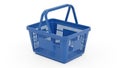 Blue plastic shopping basket with handles Royalty Free Stock Photo