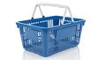 Blue plastic shopping basket Royalty Free Stock Photo