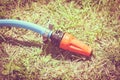 Blue plastic sprayer for gardening Royalty Free Stock Photo