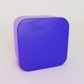 Blue plastic square shape toy block on white background