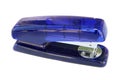 Blue plastic stapler isolated