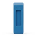 Blue plastic storage box with transparent front panel for organizational use Royalty Free Stock Photo