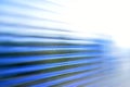 Blue plastic striped polycarbonate surface in the sun