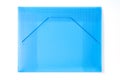 Blue plastic folder with copy space isolated on white, clipping path included Royalty Free Stock Photo