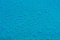 Blue plastic with water drops macro photo. Abstract blue background Royalty Free Stock Photo