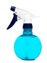 Blue plastic water spray bottle