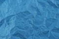 Blue crumpled paper texture background Royalty Free Stock Photo