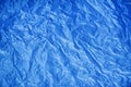 Wrinkled texture of blue plastic Royalty Free Stock Photo