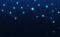 Blue plexus line concept for network illustration. Geometric abstract background with polygon and dot elements